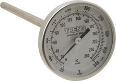 Wika - 6 Inch Long Stem, 2 Inch Dial Diameter, Stainless Steel, Back Connected Bi-Metal Thermometer - 10 to 260°C, 1% Accuracy - Benchmark Tooling