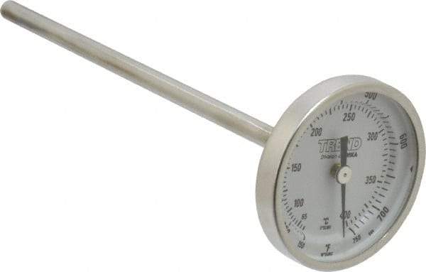 Wika - 6 Inch Long Stem, 2 Inch Dial Diameter, Stainless Steel, Back Connected Bi-Metal Thermometer - 65 to 400°C, 1% Accuracy - Benchmark Tooling