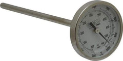 Wika - 6 Inch Long Stem, 2 Inch Dial Diameter, Stainless Steel, Back Connected Bi-Metal Thermometer - 100 to 540°C, 1% Accuracy - Benchmark Tooling