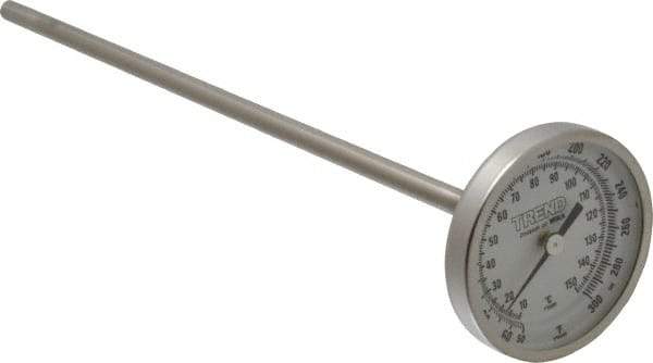 Wika - 9 Inch Long Stem, 2 Inch Dial Diameter, Stainless Steel, Back Connected Bi-Metal Thermometer - 10 to 150°C, 1% Accuracy - Benchmark Tooling