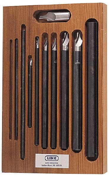 Link Industries - 11 Piece, #0 to 7, Plain Edge, High Speed Steel Combo Drill & Countersink Set - Benchmark Tooling