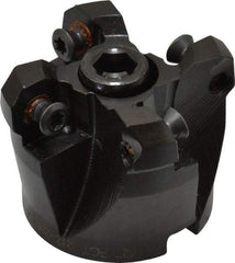 LMT - 2" Cut Diam, 3/4" Arbor Hole, 0.63" Max Depth of Cut, 45° Indexable Chamfer & Angle Face Mill - 4 Inserts, RCKX 1606 Insert, Right Hand Cut, 4 Flutes, Series FCT45 - Benchmark Tooling