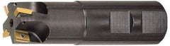LMT - 1-1/4" Cut Diam, 0.413" Max Depth of Cut, 3/4" Shank Diam, 3-1/4" OAL, Indexable Square Shoulder End Mill - ADHX 1103, ADKX 1103, ADMX 1103 Inserts, Weldon Shank, Series Univex - Benchmark Tooling