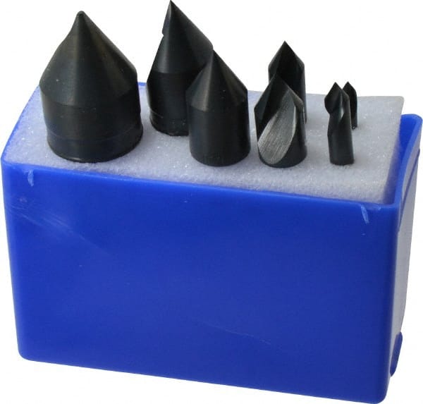 M.A. Ford - 7 Piece, 3/16 to 1" Head Diam, 60° Included Angle, Single End Countersink Set - Benchmark Tooling