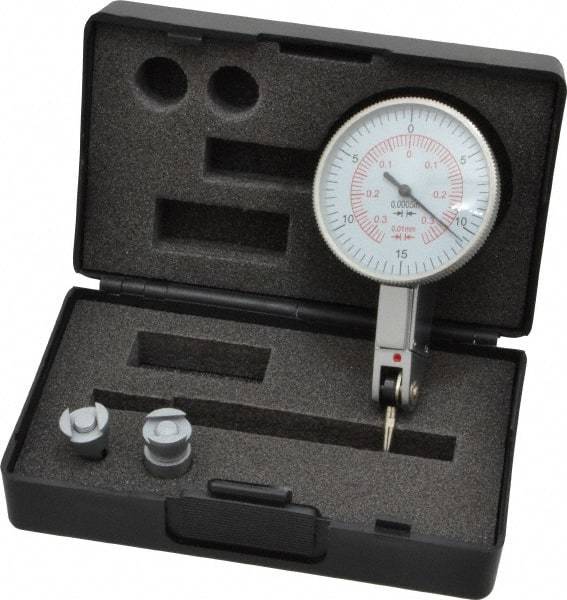 Value Collection - 0.03 Inch Range, 0.0005 Inch Dial Graduation, Horizontal Dial Test Indicator - White Dial, 0-15-0; 0-35-0 Dial Reading - Benchmark Tooling