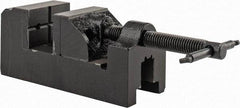 Interstate - 1-1/2" Jaw Opening Capacity x 7/8" Throat Depth, Horizontal Drill Press Vise - 1-1/2" Wide x 1" High Jaw, Stationary Base, Standard Speed, 5" OAL x 1-3/4" Overall Height, Cast Iron - Benchmark Tooling