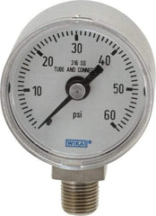 Wika - 1-1/2" Dial, 1/8 Thread, 0-60 Scale Range, Pressure Gauge - Lower Connection Mount, Accurate to 2.5% of Scale - Benchmark Tooling