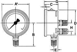 Wika - 4" Dial, 1/4 Thread, 0-1,000 Scale Range, Pressure Gauge - Lower Back Connection Mount, Accurate to 1% of Scale - Benchmark Tooling