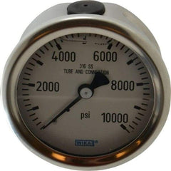 Wika - 2-1/2" Dial, 1/4 Thread, 0-10,000 Scale Range, Pressure Gauge - Center Back Connection Mount, Accurate to 1.5% of Scale - Benchmark Tooling