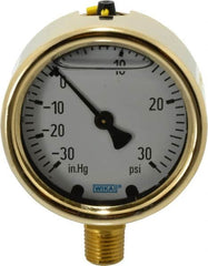 Wika - 2-1/2" Dial, 1/4 Thread, 30-0-30 Scale Range, Pressure Gauge - Lower Connection Mount, Accurate to 1.5% of Scale - Benchmark Tooling