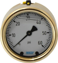 Wika - 2-1/2" Dial, 1/4 Thread, 0-60 Scale Range, Pressure Gauge - Back Connection Mount, Accurate to 1.5% of Scale - Benchmark Tooling