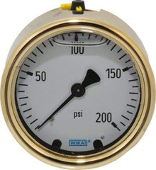 Wika - 2-1/2" Dial, 1/4 Thread, 0-200 Scale Range, Pressure Gauge - Back Connection Mount, Accurate to 1.5% of Scale - Benchmark Tooling