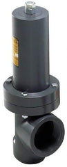 Plast-O-Matic - 3" Inlet, Angle Relief Valve - 100 Max psi, PVC - Benchmark Tooling
