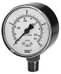 Wika - 4" Dial, 1/4 Thread, 0-100/0-2,500 Scale Range, Pressure Gauge - Lower Connection Mount, Accurate to 1.5% of Scale - Benchmark Tooling