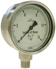 Wika - 4" Dial, 1/4 Thread, 0-60/0-1,500 Scale Range, Pressure Gauge - Lower Connection Mount, Accurate to 1.5% of Scale - Benchmark Tooling