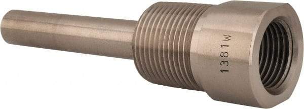 Alloy Engineering - 4 Inch Overall Length, 3/4 Inch Thread, 304 Stainless Steel Standard Thermowell - 2-1/2 Inch Insertion Length - Benchmark Tooling