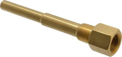 Alloy Engineering - 6 Inch Overall Length, 1/2 Inch Thread, Brass Standard Thermowell - 4-1/2 Inch Insertion Length - Benchmark Tooling