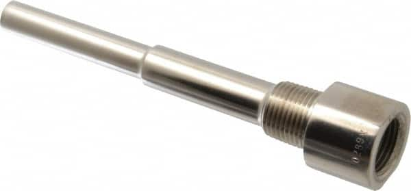 Alloy Engineering - 6 Inch Overall Length, 1/2 Inch Thread, 316 Stainless Steel Standard Thermowell - 4-1/2 Inch Insertion Length - Benchmark Tooling