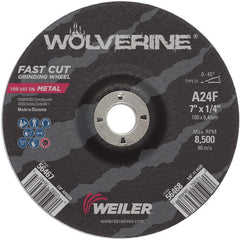 Vortec Pro 7″ × 1/4″ Type 27 Grinding Wheel, A24R, 7/8″ Arbor Hole - Benchmark Tooling