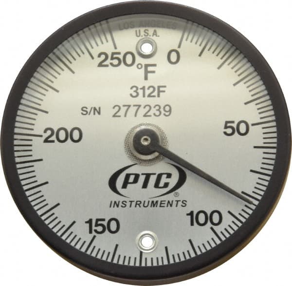 PTC Instruments - 250°F, 2 Inch Dial Diameter, Dual Magnet Mount Thermometer - 2° Division Graduation - Benchmark Tooling