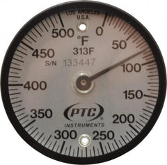 PTC Instruments - 500°F, 2 Inch Dial Diameter, Dual Magnet Mount Thermometer - 5° Division Graduation - Benchmark Tooling