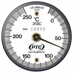 PTC Instruments - -20 to 200°C, 2 Inch Dial Diameter, Dual Magnet Mount Thermometer - 2° Division Graduation - Benchmark Tooling