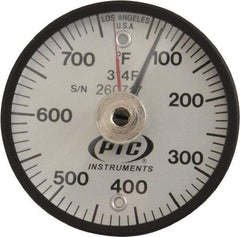 PTC Instruments - 50 to 750°F, 2 Inch Dial Diameter, Dual Magnet Mount Thermometer - 10° Division Graduation - Benchmark Tooling