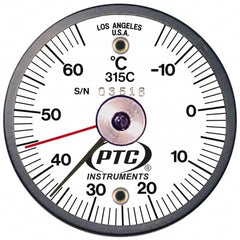 PTC Instruments - -15 to 65°C, 2 Inch Dial Diameter, Dual Magnet Mount Thermometer - 1° Division Graduation - Benchmark Tooling