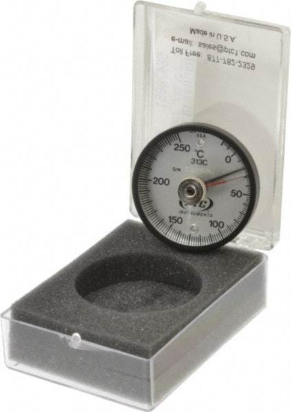 PTC Instruments - -20 to 200°C, 2 Inch Dial Diameter, Dual Magnet Mount Thermometer - 2° Division Graduation - Benchmark Tooling