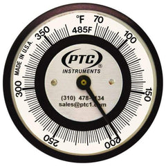 PTC Instruments - 70 to 370°F, 2 Inch Dial Diameter, Pipe Surface Clip On Thermometer - 2° Division Graduation - Benchmark Tooling