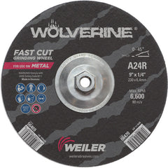 Vortec Pro 9″ × 1/4″ Type 27 Grinding Wheel, A24R, 5/8″-11 UNC Nut - Benchmark Tooling