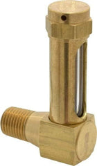 LDI Industries - 1-3/8 Inch Long Sight, 1/4 Inch Thread Size, Buna-N Seal Short Elbow, Vented Oil-Level Indicators and Gauge - 2-3/8 Inch Length to Center of Base - Benchmark Tooling