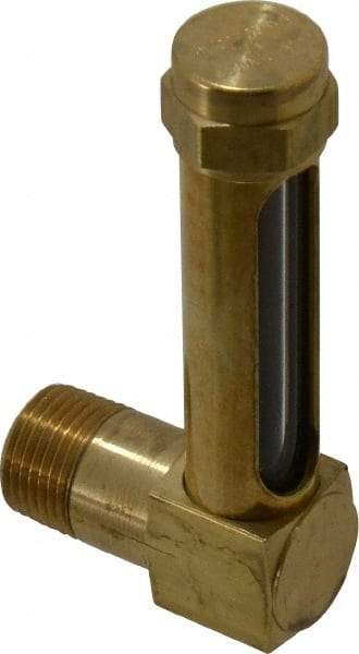 LDI Industries - 1-7/8 Inch Long Sight, 3/8 Inch Thread Size, Buna-N Seal Short Elbow, Vented Oil-Level Indicators and Gauge - 2-7/8 Inch Length to Center of Base - Benchmark Tooling