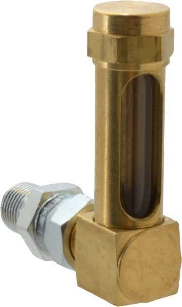 LDI Industries - 1-3/8 Inch Long Sight, 1/4 Inch Thread Size, Buna-N Seal Union Coupling, Vented Oil-Level Indicators and Gauge - 2-3/8 Inch Length to Center of Base - Benchmark Tooling