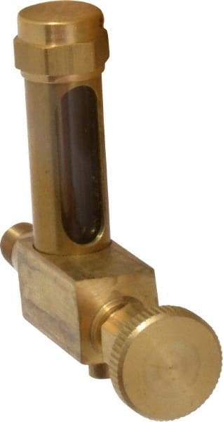 LDI Industries - 1-3/8 Inch Long Sight, 1/8 Inch Thread Size, Buna-N Seal Short Elbow With Drain, Vented Oil-Level Indicators and Gauge - 2-3/8 Inch Length to Center of Base - Benchmark Tooling