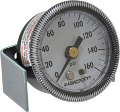Ashcroft - 1-1/2" Dial, 1/8 Thread, 0-160 Scale Range, Pressure Gauge - Center Back Connection Mount - Benchmark Tooling