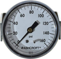 Ashcroft - 2-1/2" Dial, 1/4 Thread, 0-160 Scale Range, Pressure Gauge - Center Back Connection Mount - Benchmark Tooling