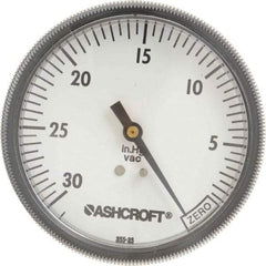 Ashcroft - 3-1/2" Dial, 1/4 Thread, 30-0 Scale Range, Pressure Gauge - Center Back Connection Mount - Benchmark Tooling