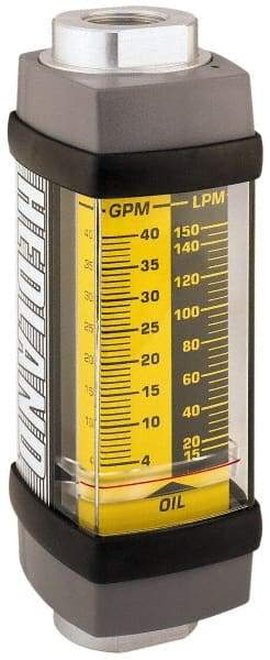 Hedland - 3/4" SAE Port Oil & Petroleum-Based Liquid Flowmeter - 3000 Max psi, 2 to 20 GPM, Anodized Aluminum - Benchmark Tooling