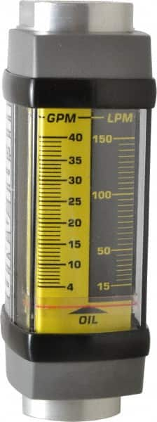 Hedland - 1" NPTF Port Oil & Petroleum-Based Liquid Flowmeter - 3000 Max psi, 4 to 40 GPM, Anodized Aluminum - Benchmark Tooling