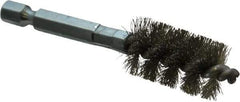 Schaefer Brush - 1/2 Inch Inside Diameter, 11/16 Inch Actual Brush Diameter, Stainless Steel, Power Fitting and Cleaning Brush - 1/4 Shank Diameter, 3-1/8 Inch Long, Hex Shaft Stem, 5/8 Inch Refrigeration Outside Diameter - Benchmark Tooling