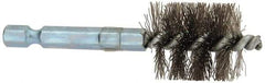 Schaefer Brush - 3/4 Inch Inside Diameter, 15/16 Inch Actual Brush Diameter, Stainless Steel, Power Fitting and Cleaning Brush - 1/4 Shank Diameter, 3-1/8 Inch Long, Hex Shaft Stem, 7/8 Inch Refrigeration Outside Diameter - Benchmark Tooling