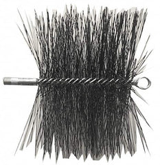 Schaefer Brush - 10" Square, Tempered Steel Wire Chimney Brush - 1/4" NPSM Male Connection - Benchmark Tooling