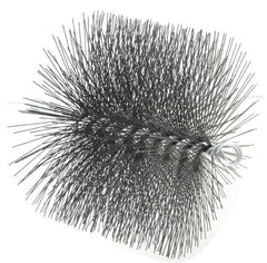 Schaefer Brush - 8" Diam Round, Tempered Steel Wire Chimney Brush - 1/4" NPSM Male Connection - Benchmark Tooling