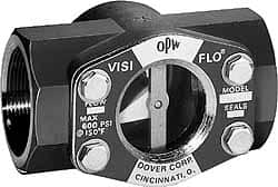 OPW Engineered Systems - 1-1/2 Inch, Carbon Steel, Visi-Flo Sight Flow Indicator - 200 Max psi, 5-1/4 Inch Overall Length - Benchmark Tooling