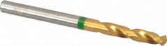 Accupro - #17 130° Spiral Flute Cobalt Screw Machine Drill Bit - TiN Finish, Right Hand Cut, 24mm Flute Length, 58mm OAL, Split Point, Straight Shank - Benchmark Tooling