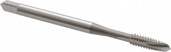 OSG - M3x0.50 Metric Coarse, 3 Flute, Bright Finish, Vanadium High Speed Steel Spiral Point Tap - Plug Chamfer, Right Hand Thread, 1-15/16" OAL, 5/8" Thread Length, 0.141" Shank Diam, 6H Class of Fit - Exact Industrial Supply