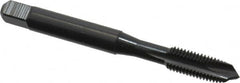 OSG - 1/4-28 UNF, 3 Flute, Oxide Finish, Vanadium High Speed Steel Spiral Point Tap - Plug Chamfer, Right Hand Thread, 2-1/2" OAL, 1" Thread Length, 0.255" Shank Diam - Exact Industrial Supply