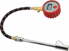 Value Collection - 0 to 100 psi Digital Tire Pressure Gauge - CR2032 Lithium Battery, 9' Hose Length, 0.5 psi Resolution - Benchmark Tooling