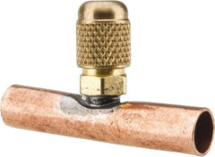 Parker - 500 Max psi, 3/8 Tube OD, Solder Tee Access Valve - Brass - Benchmark Tooling